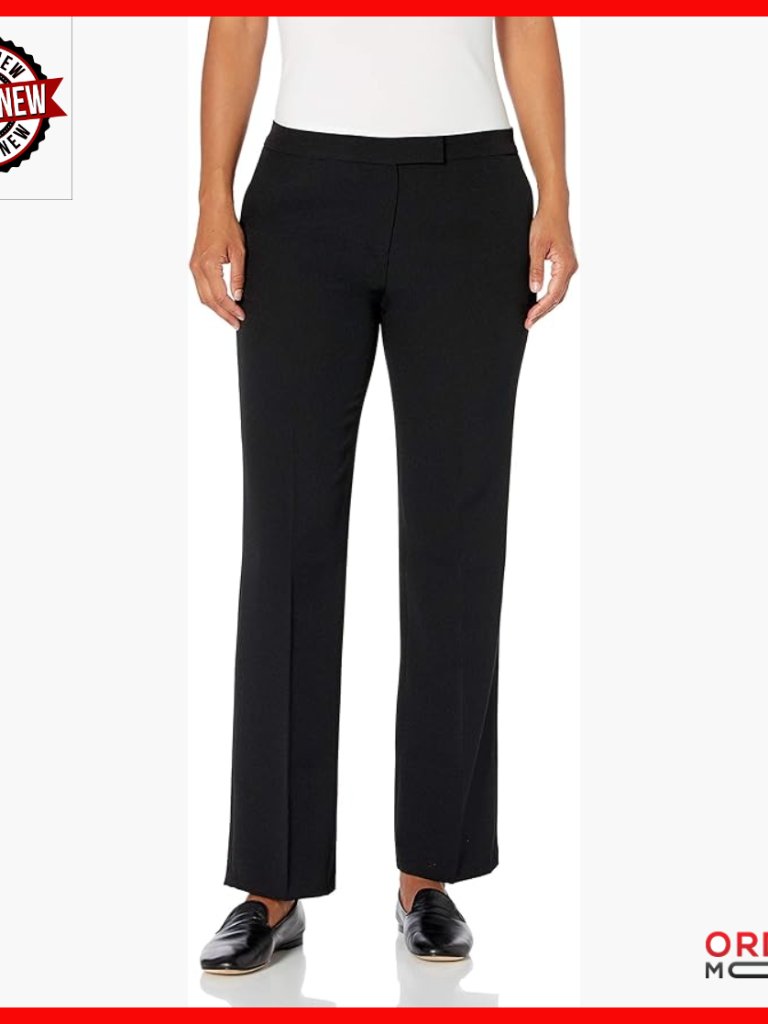 Plus Size Tab Front Dress Pants, Stretch Wrinkle-Resistant Office Wear